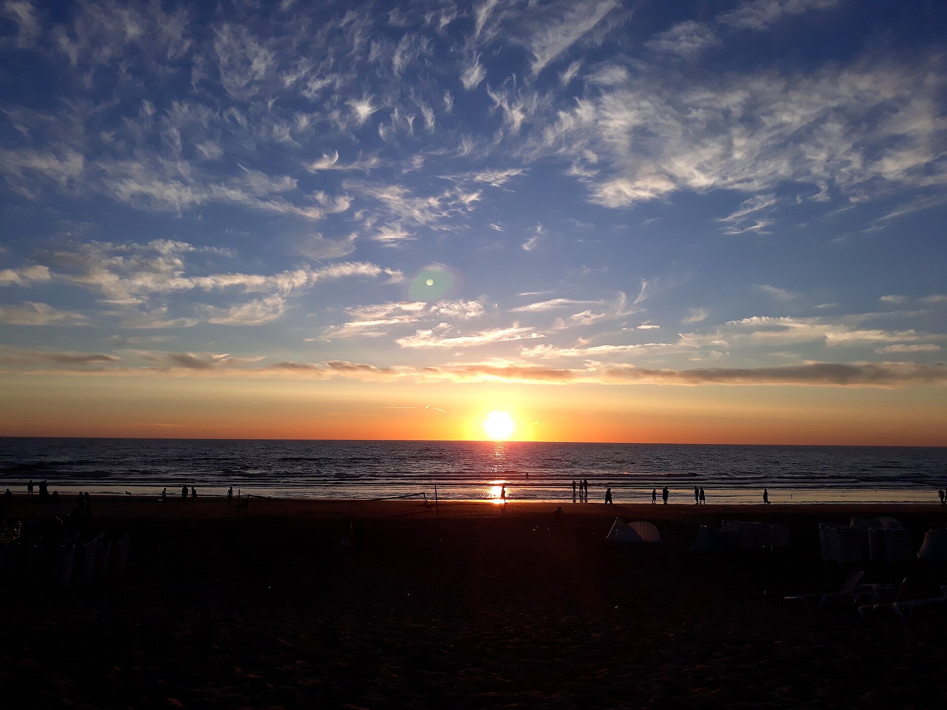 Zonsondergang aan zee